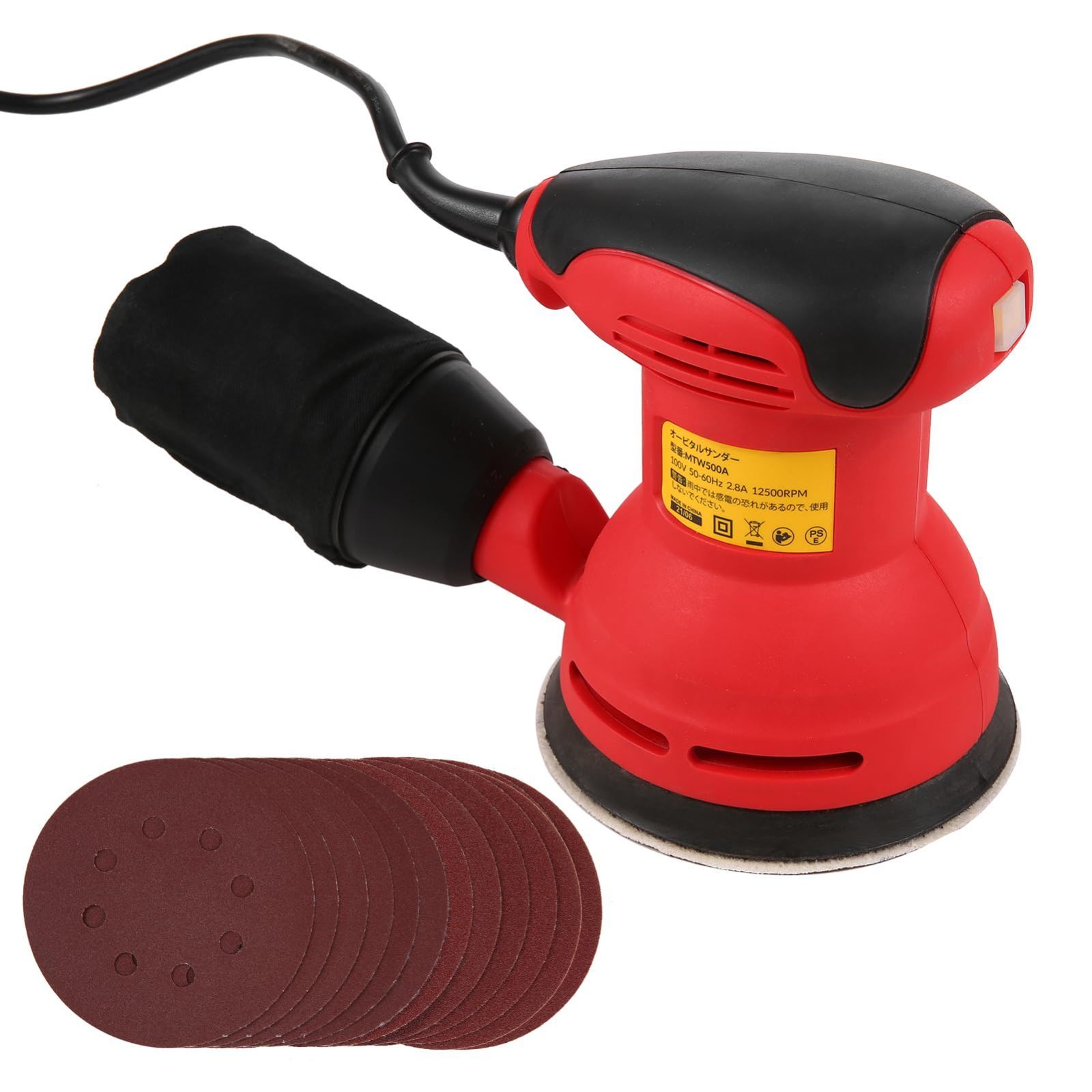 【在庫処分】ポリッシャー ランダムオービットサンダ 12×サンドペーパー付き(80u0026180#) 12600RPM DIY日曜大工 125MM 木工作業 320Wランダムサンダー 研磨 電動サンダー 電動ポリッシャー Weytoll