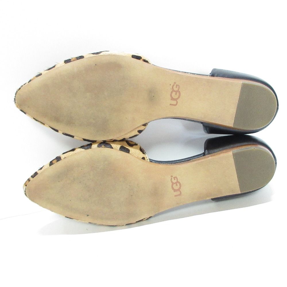 美品Ugg ハラコ　レオパード　パンプス　23 良品 UGG アグ W Lea Calf Hair Leopard ハラコ レオパード柄