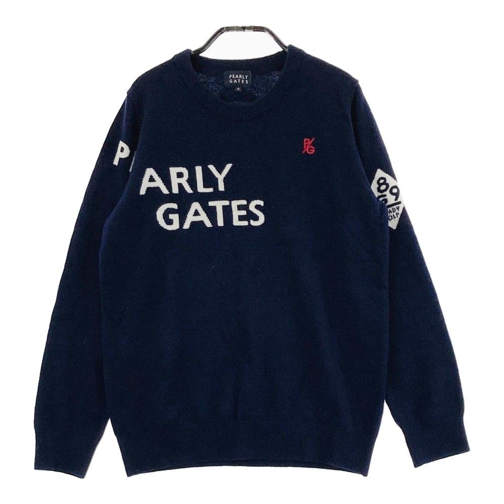 サイズ：0 PEARLY GATES パーリーゲイツ  カシミヤ混 ニットセーター  ネイビー系 [240101451730] ゴルフウェア レディース ストスト サイズ：0 PEARLY GATES パーリーゲイツ カシミヤ混 ニット