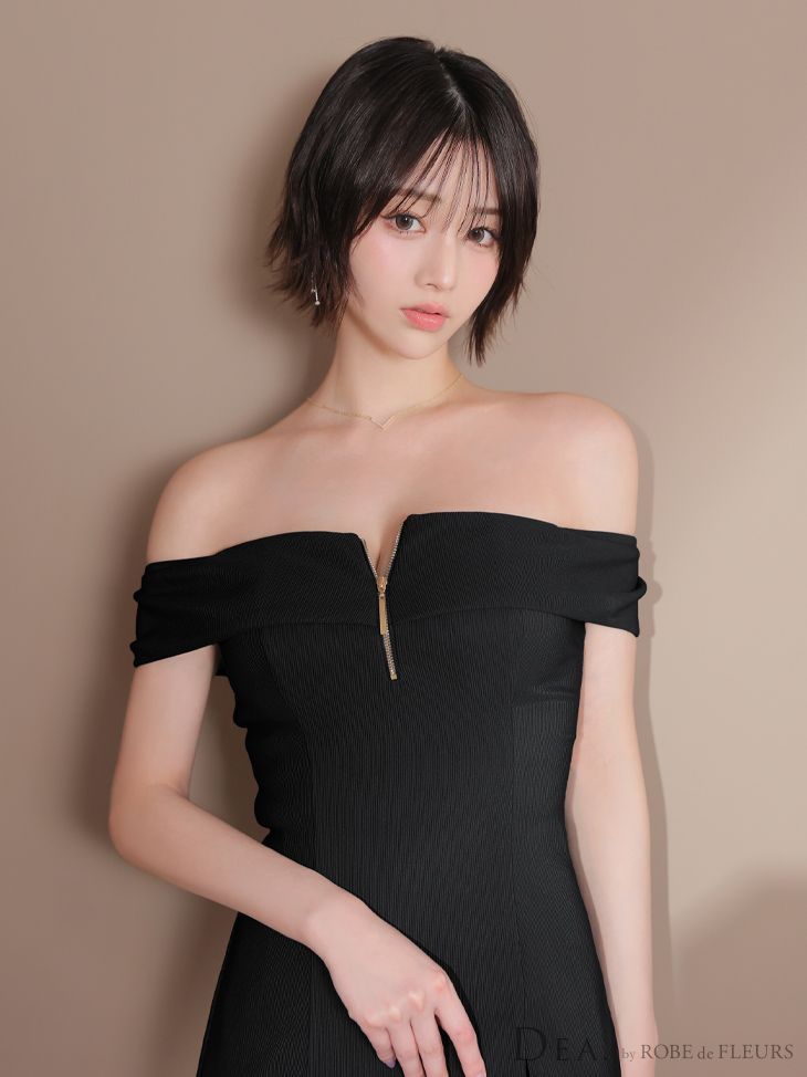 [DE4217-IV-2507]ディアバイローブドフルール】バストジップ/フレア Sブラウン [DE4217-IV-2507]【DEA. by ROBE de FLEURS/ディア