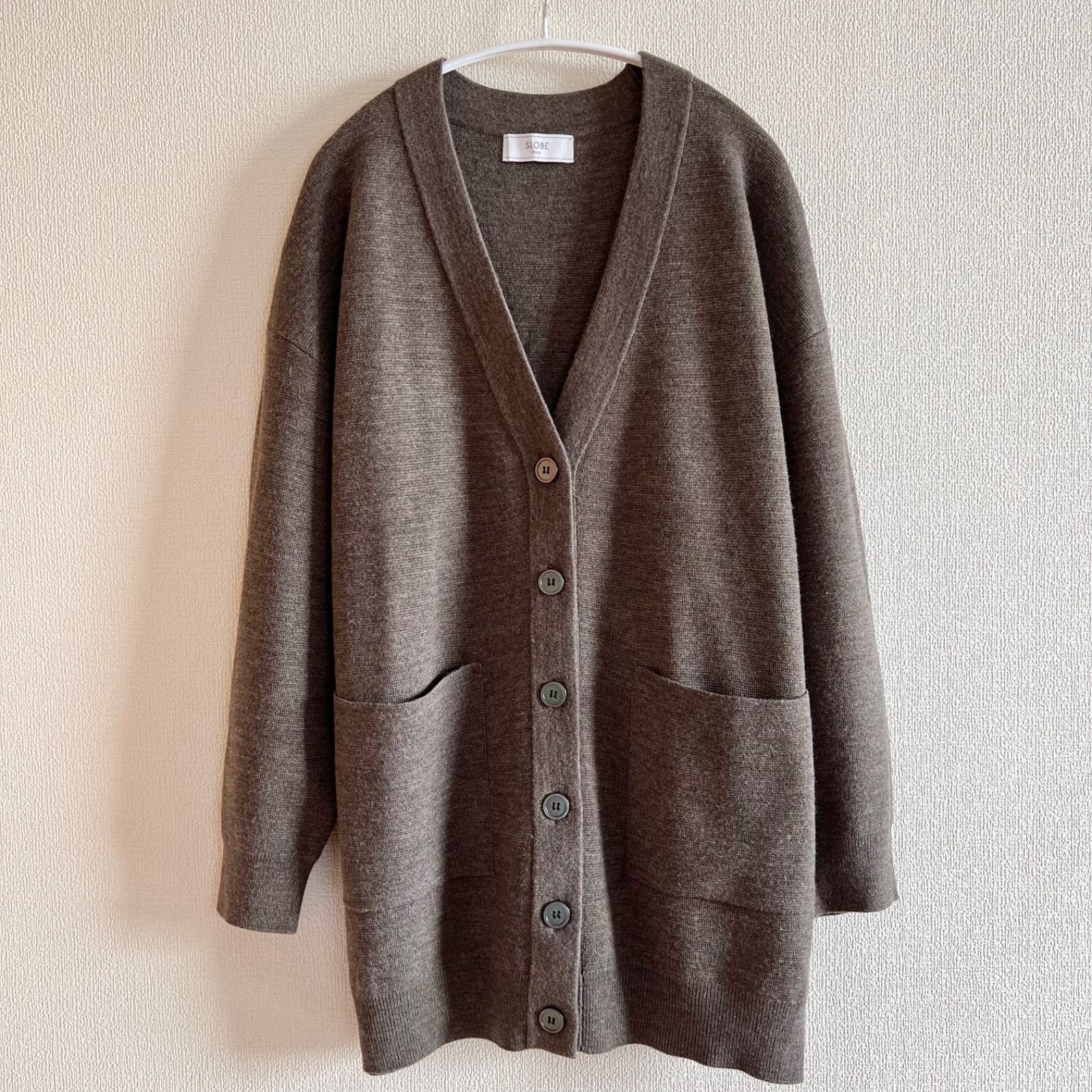 SLOBE IENA ウォッシャブルミラノリブカーディガン【2021AW☆美品  