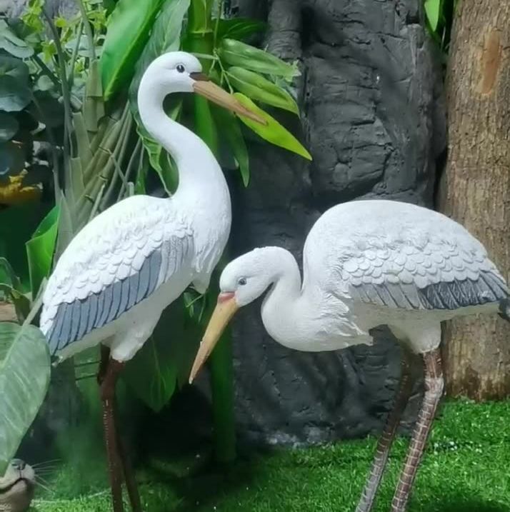 置物 オブジェ 鳥 鷺 おしゃれ リアル 2つのスタイル