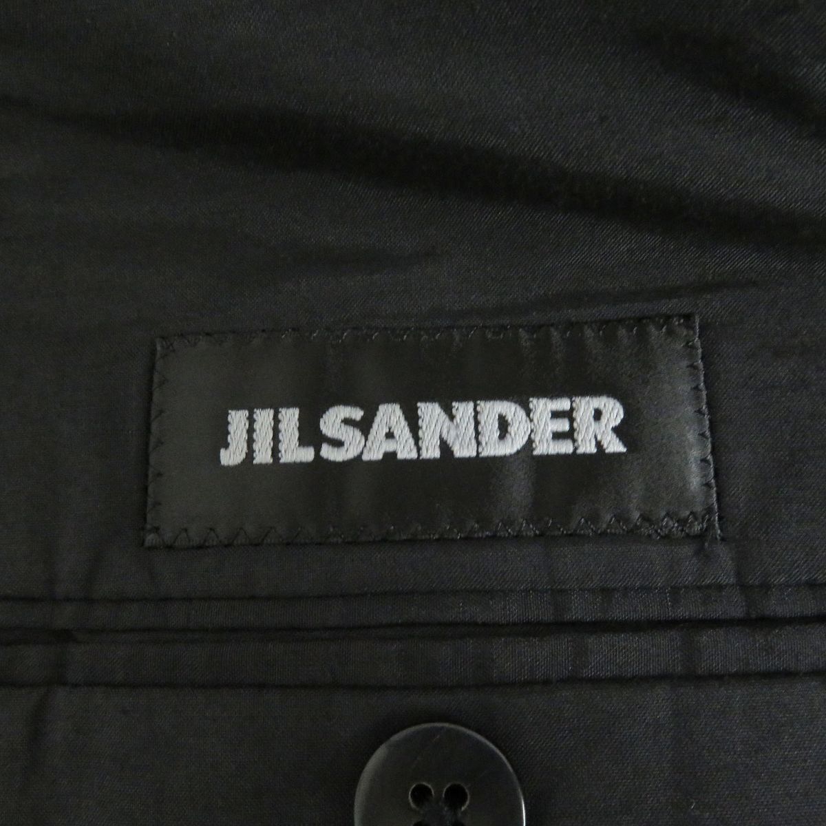 美品□JIL SANDER/ジルサンダー JSMH135219 総柄 シングル テーラードジャケット/ブレザー ダークネイビー 46 イタリア製  正規品 メンズ