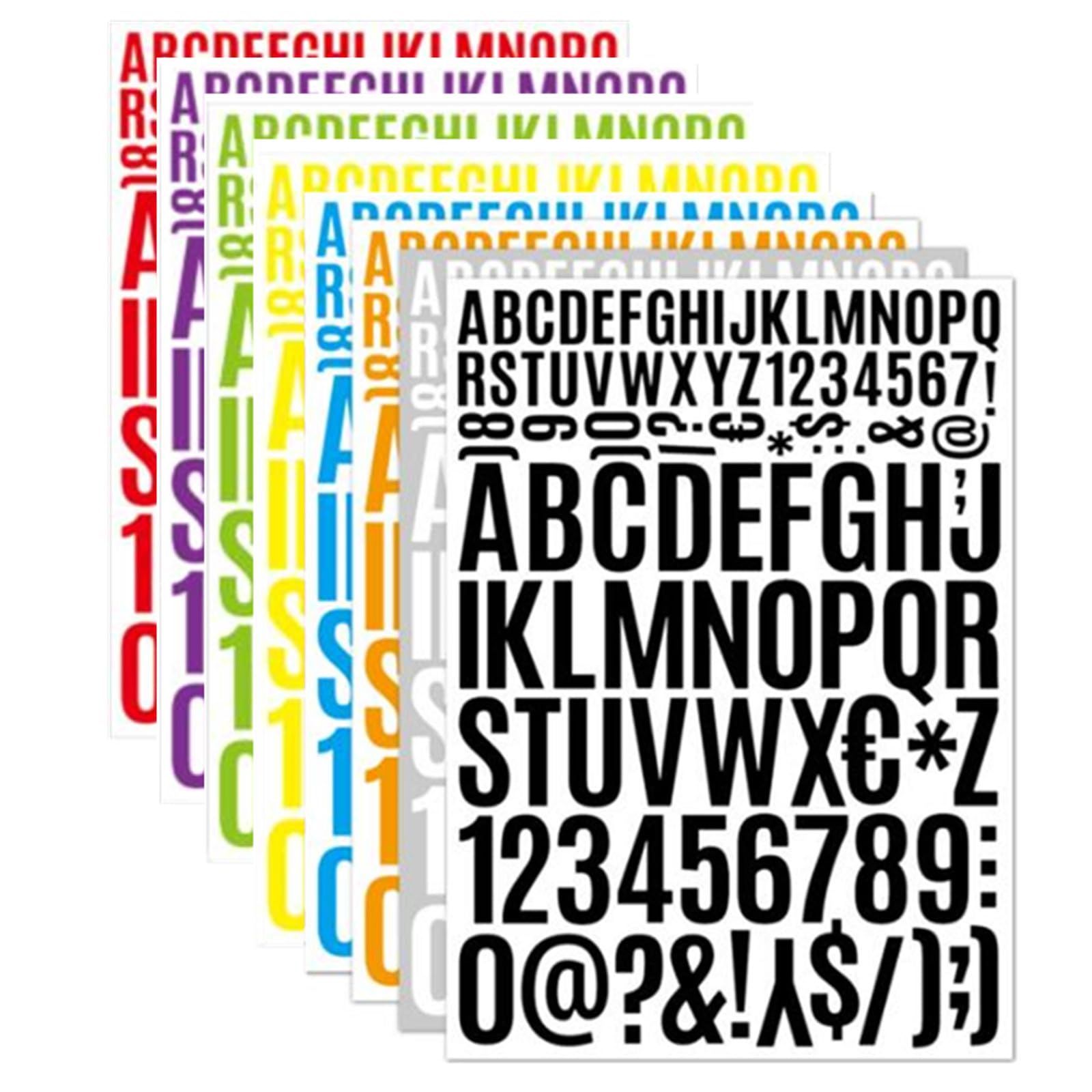 【特価商品】サムコス シール アルファベット 大文字 数字 ステッカー 8色 8枚セット 防水 PVC製 2と4cm 大文字 小文字 数字 ステッカー  日記 手帳素材/ドア/ロッカー/キッチン/アドレス/メールボックス用メールボックスナンバーステッカー ネーム