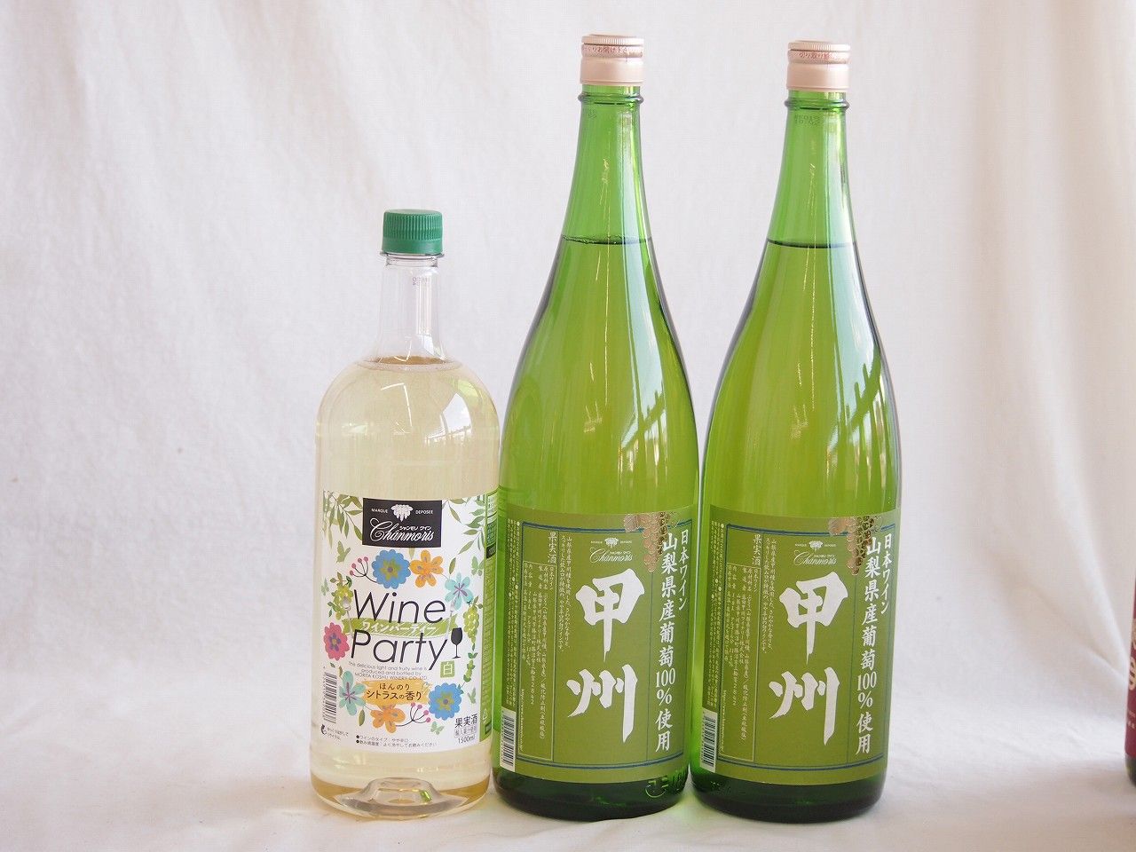 大容量ボトル3本セット(ワインパーティー 白ワイン やや辛口 山梨県産葡萄100％ 甲州白ワイン やや辛口) 1500ml×1本 1800ml×2本