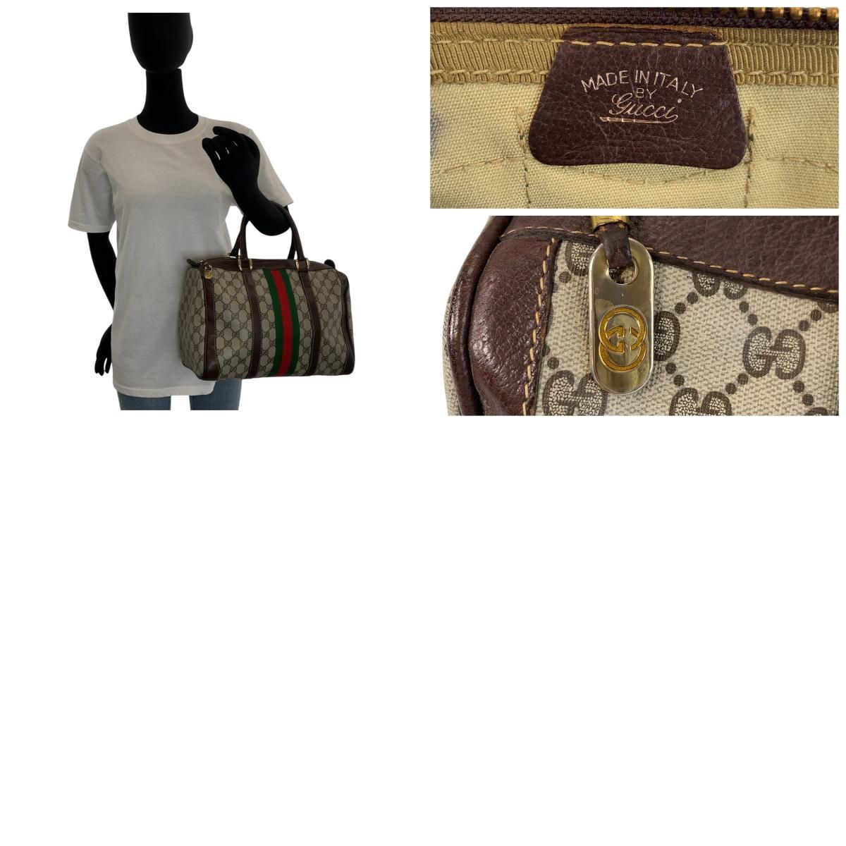 GUCCI グッチ シェリーライン ブラウン ベージュ ゴールド金具 GG