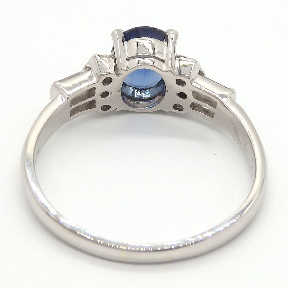 Pt900 プラチナ サファイア 1.14ct ダイヤモンド 0.34ct 指輪 