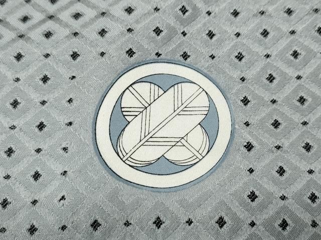 平和屋着物○男性 色紋付・羽織セット 菱繋ぎ地紋 羽織：暈し染め 正絹