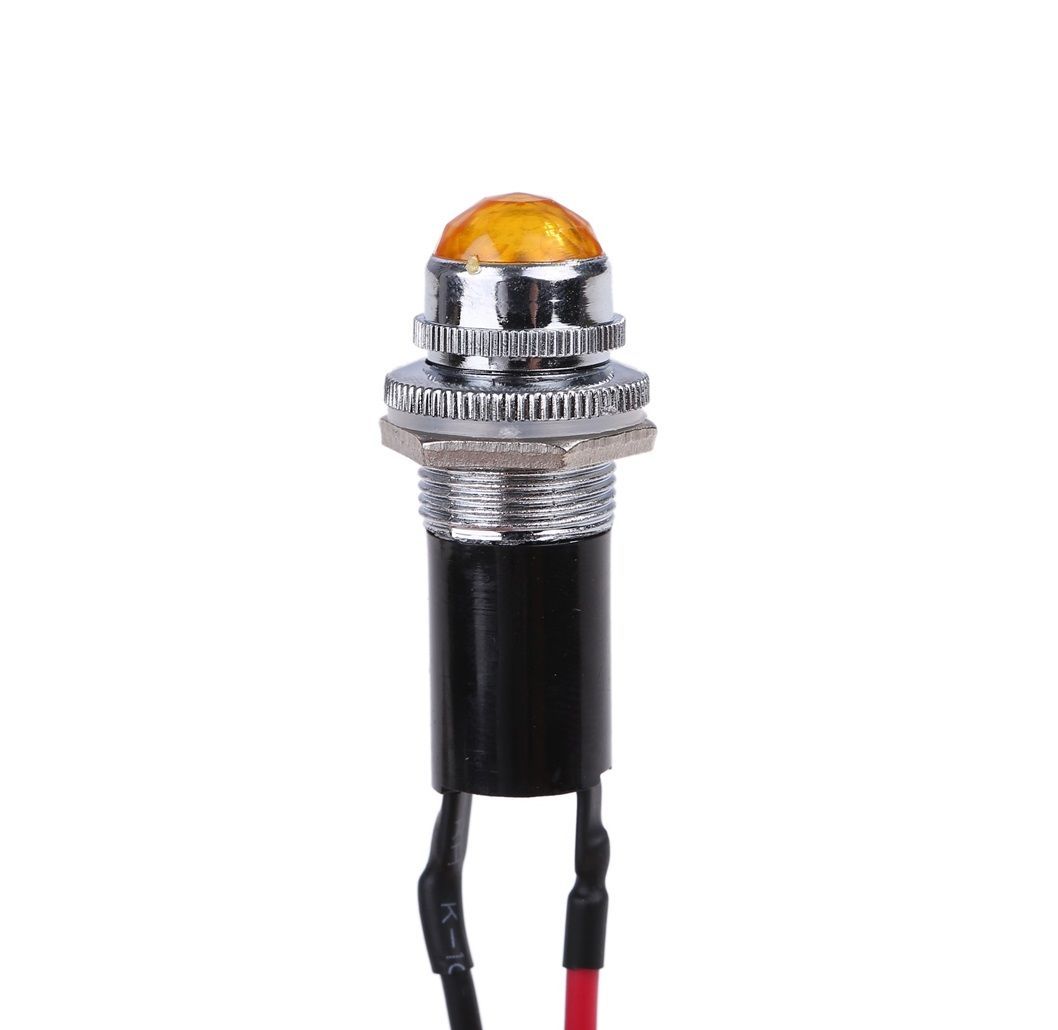 24V LED パイロット ランプ ダイヤカット 20個セット 16mm 16φ インジケーター ライト シグナル パーツ (イエロー)