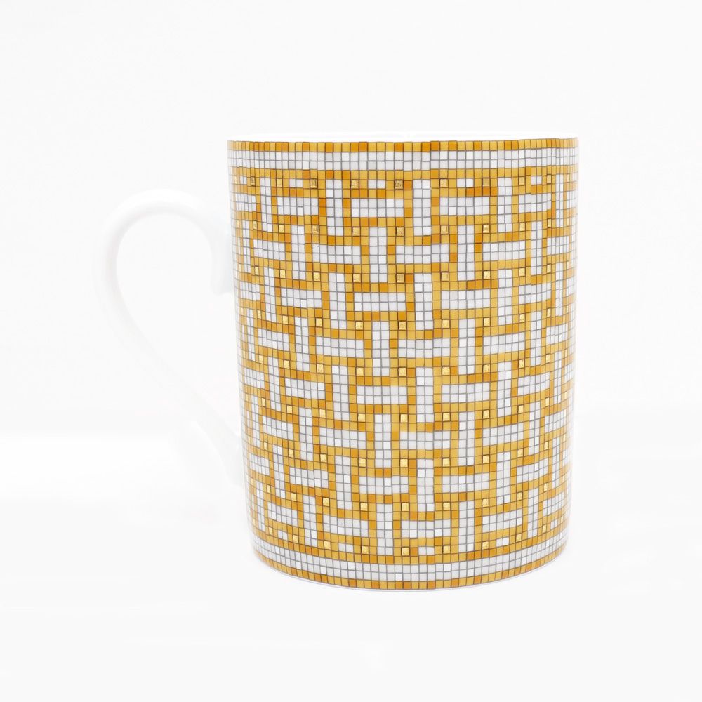 名東 エルメス マグカップ モザイク24 ゴールド ホワイト 陶器 食器 小物 その他