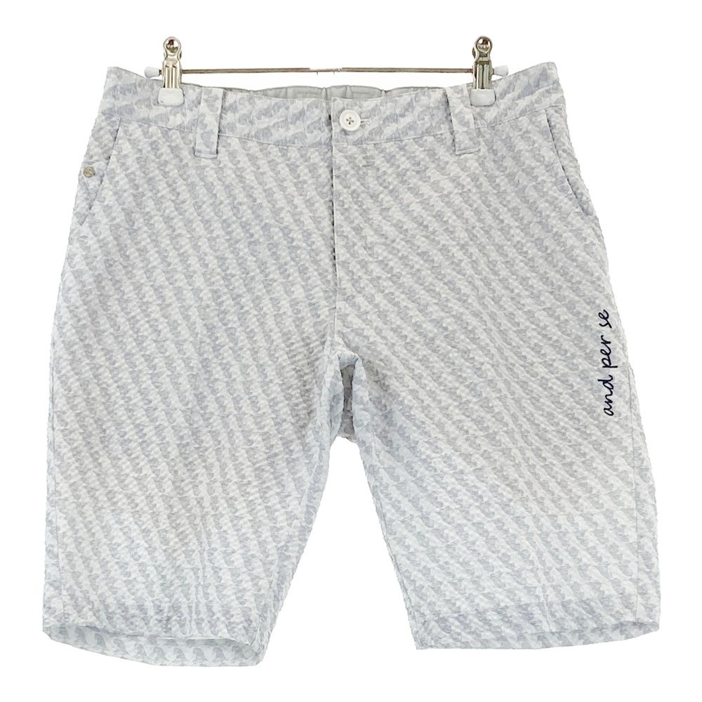 and per se アンパスィ ハーフパンツ メンズ ゴルフ ズボン ロゴ 白