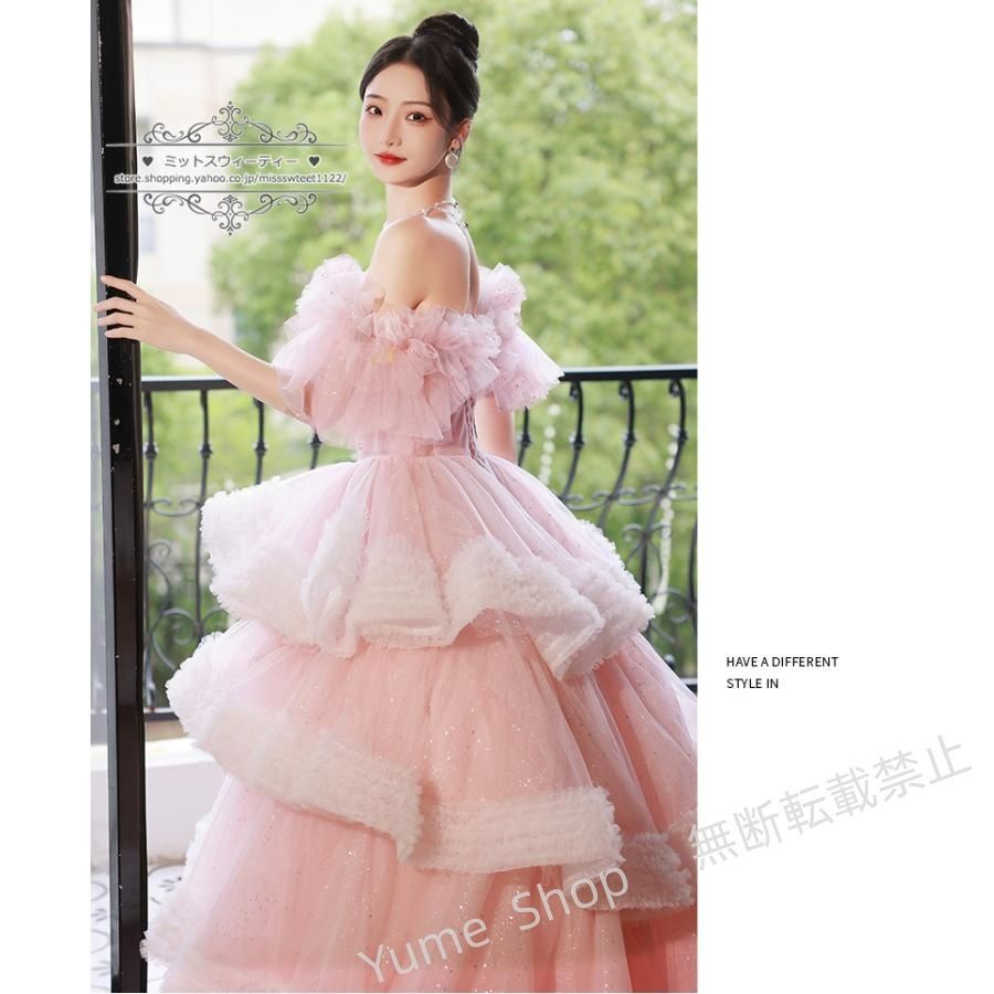 ロングドレス ティアード