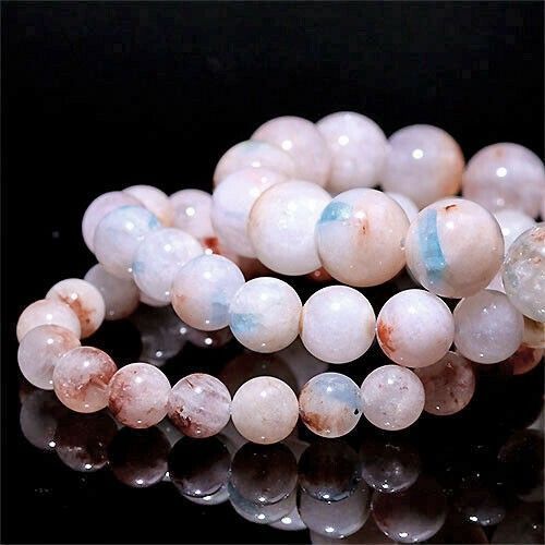  〔K1848-12m〕12mmピンクカラーのアイランドアクアマリンisland Aquamarine ブレスレット