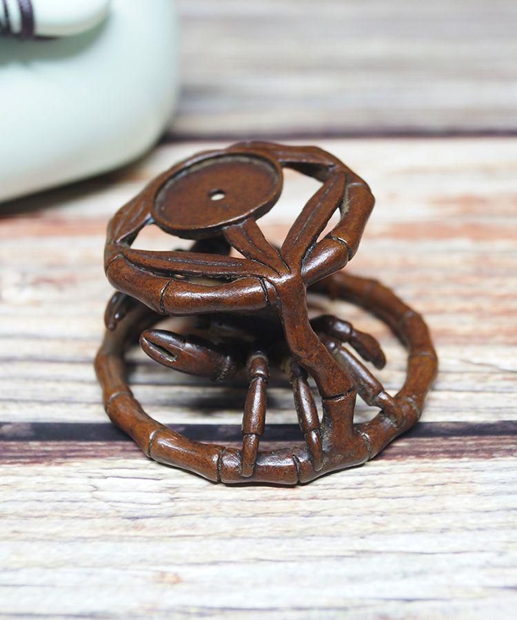 銅 細工 蟹籠 蓋置 蓋託 茶寵 倒流香 香塔 香道具