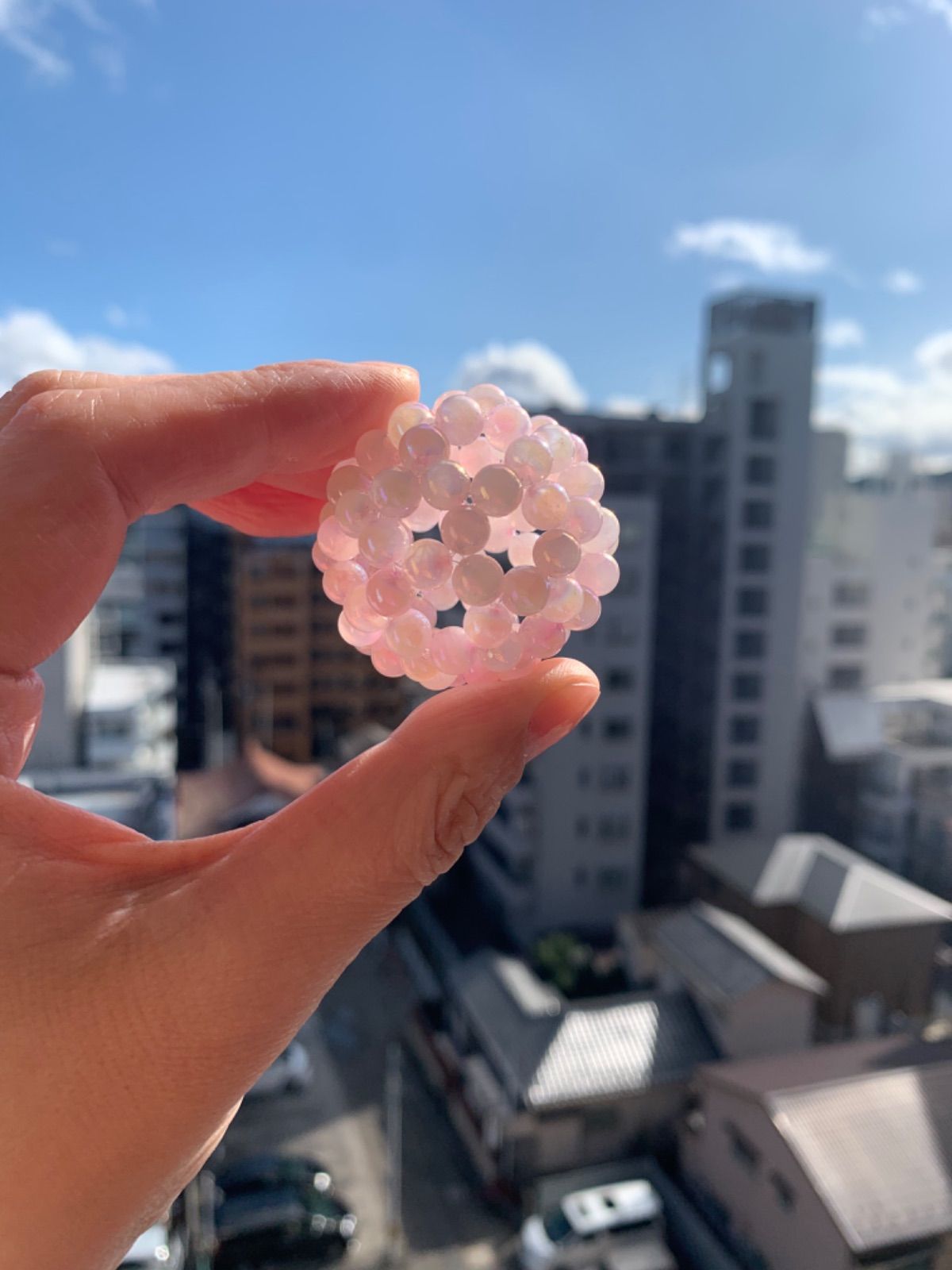 神聖幾何学フラーレン ローズオーラクォーツ直径約4.5cm 【公式通販】