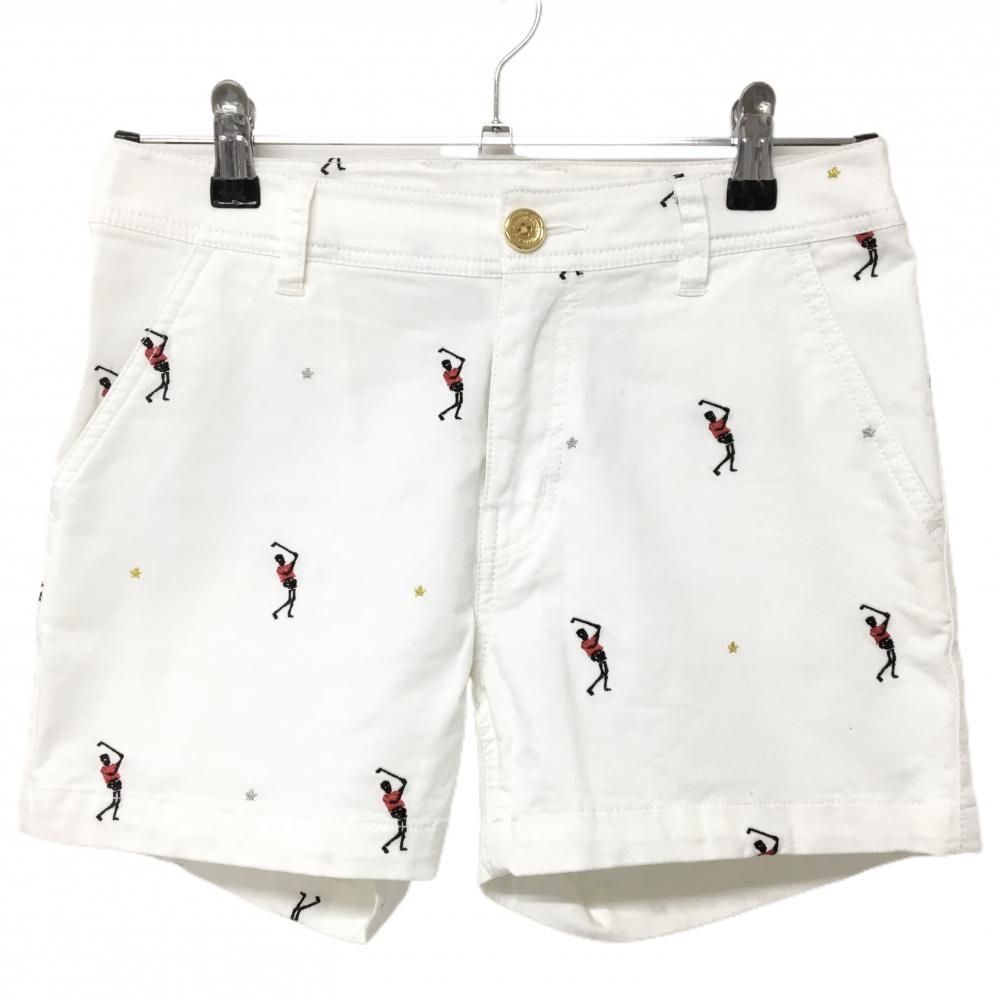 美品】パーリーゲイツ ショートパンツ オレンジ系 ロゴ刺しゅう