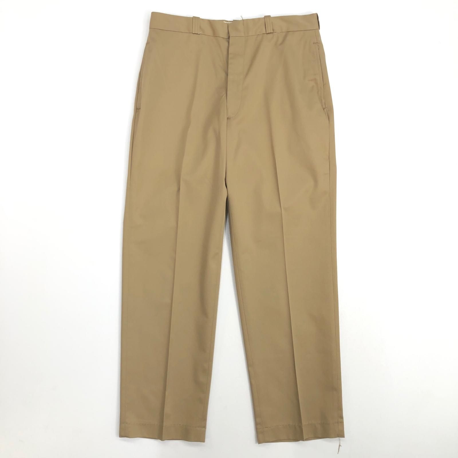 物流センター その他ボトムス U.S.ARMY アメリカ軍 70年代 TROUSERS MEN S ARMY 445 DURABLE PRESS DSA100-76-c-0395 チノ ポリコットン ベージュ 107