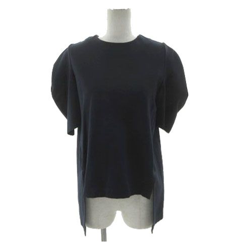 ヘリンドットサイ HeRIN.CYE Ponte balloon sleeve tops 530GSM80-0400 カットソー 五分袖 テールカット ネイビー 紺 F レディース ヘリンドットサイ HeRIN.CYE Ponte balloon sleeve tops
