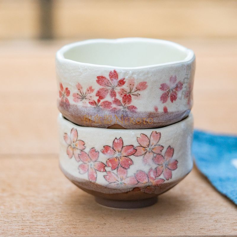 新品3点セット」日本製美濃焼 ミニ抹茶碗 桜月うさぎ あじさい 湯呑 