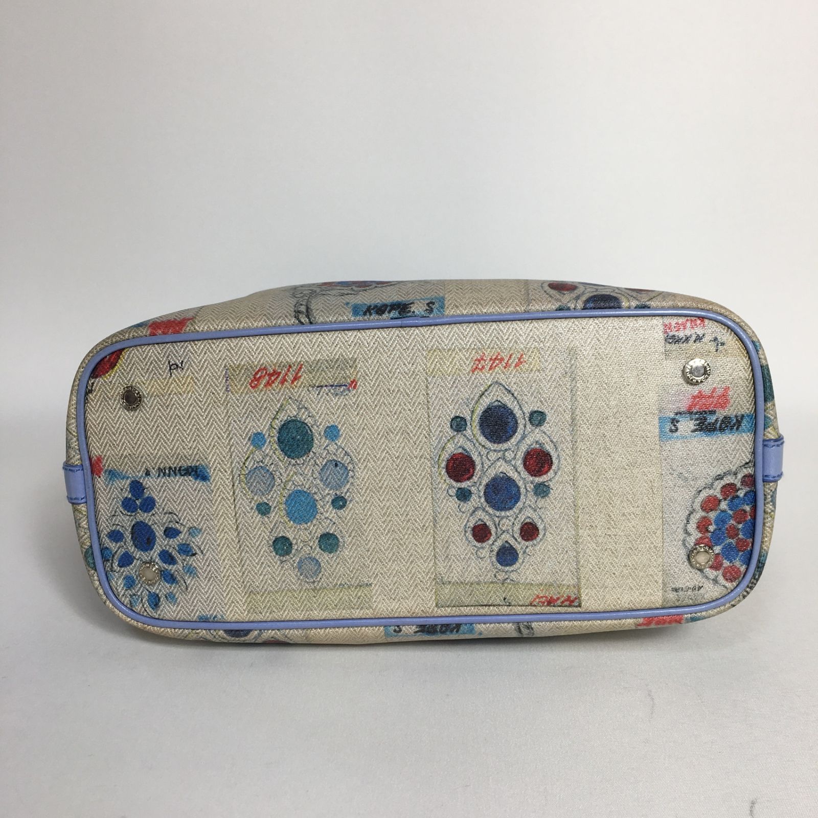 2505-155｜美品｜ブルガリ ハンドバッグ ライトブルー 総柄 2505-155｜美品｜ブルガリ ハンドバッグ ライトブルー 総柄