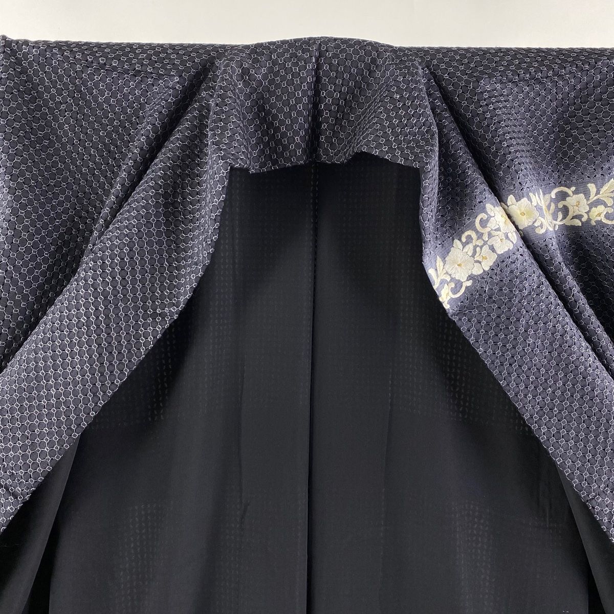 平和屋本店□極上 柿渋染 たて節紬 訪問着 新小石丸 名物裂 証紙付き  