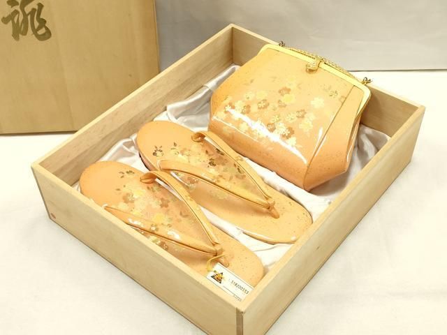 【道長模様】和装小物✨着物✨草履　バッグ　金彩　逸品 平和屋着物▽和装小物 和装バッグ・草履セット ハンドバッグ