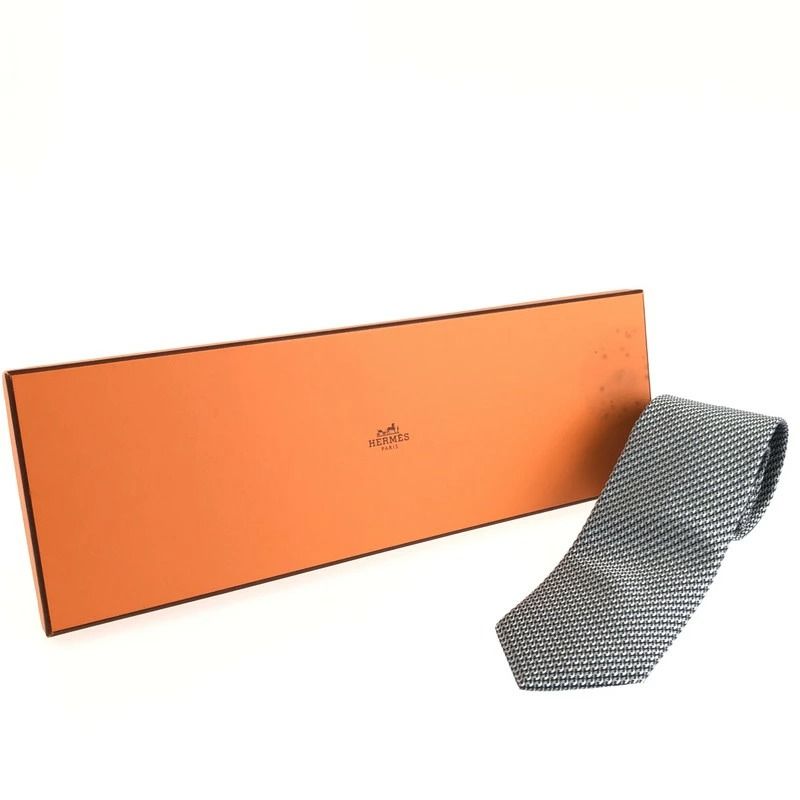 中古美品】HERMES エルメス CRAVATE SOIE LOURDE ネクタイ