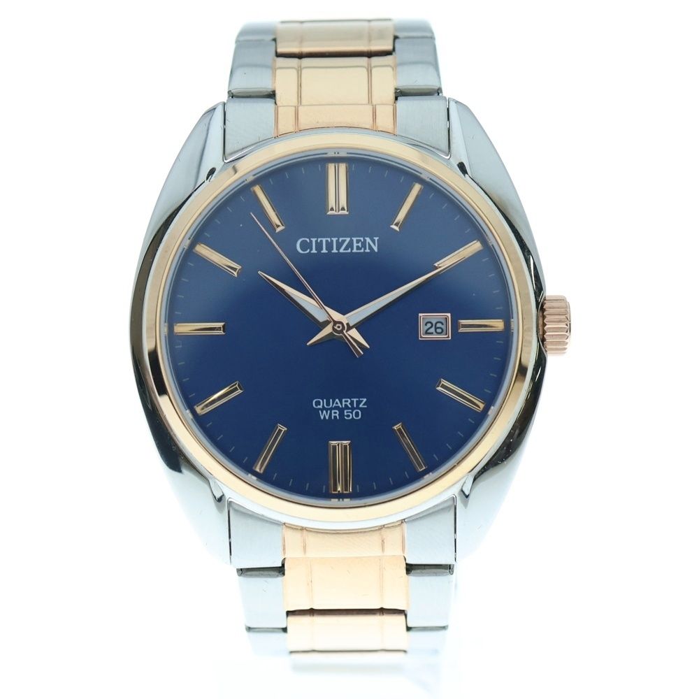 CITIZEN (シチズン) WR50 クォーツ 腕時計 ステンレス ネイビー/ゴールド G112-0039M02