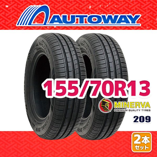 AUTOWAY 155|70R13 サマータイヤ MINERVA 209 13インチ 2本セット 夏タイヤ オートウェイ