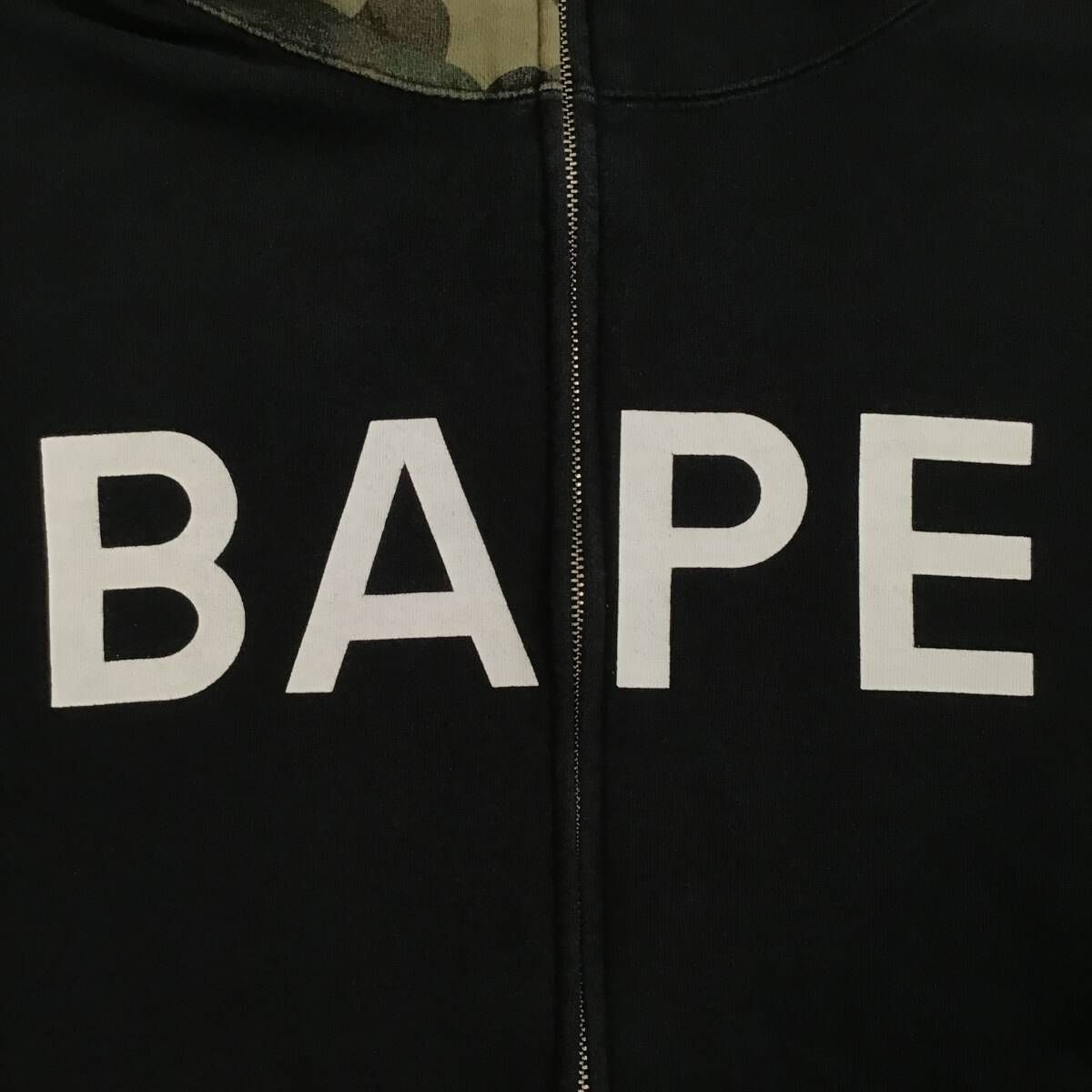 ☆XXL☆ BAPE LOGO シャーク パーカー ブラック shark full zip hoodie 