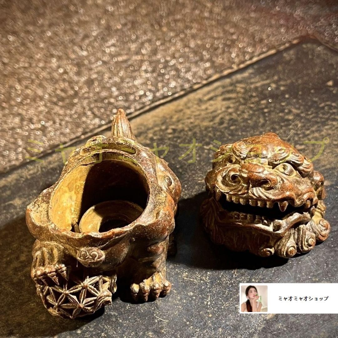 鎏金九尾狐銅薫香炉 銅製 香道具 装飾品 工芸品 美術品 置物 銅製 獅子踏毬瑞獣香炉 禅意薫炉 茶道具 香道具 装飾品 工芸品