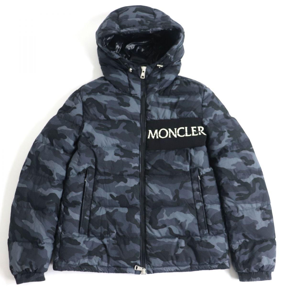 美品▽18-19AW モンクレール AITON カモフラ/迷彩柄 ロゴ刺繍入り 