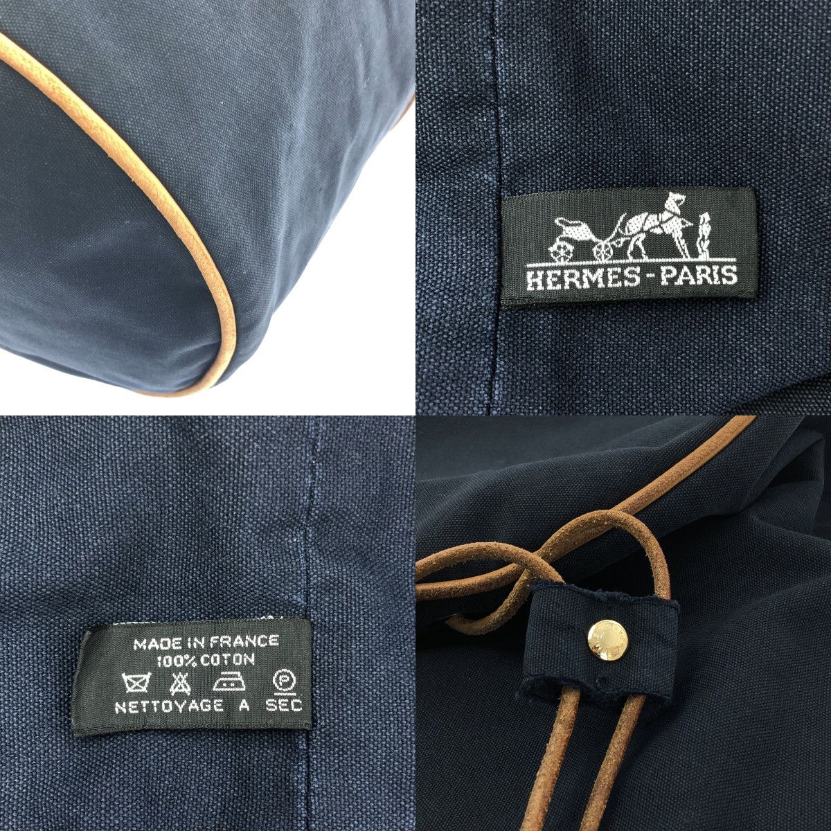 HERMES / エルメス | ポロションミミル GM 巾着型 Hロゴ キャンバス 