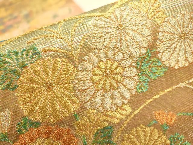 O0845 美品 逸品 織の宝石 ダイヤモンドカット 佐波理綴 正絹 袋帯 O0845 美品 逸品 織の宝石 ダイヤモンドカット 佐波理綴 正絹