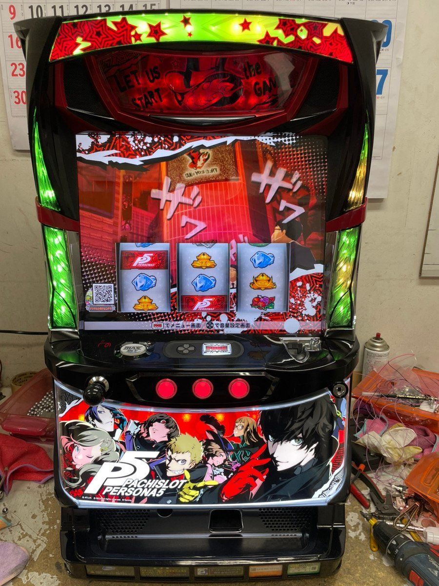 実機　パチスロ　ロデオ　サミー　ペルソナ5＋コイン不要機 楽天市場】パチスロペルソナ5 FR コイン不要機セット ロデオ
