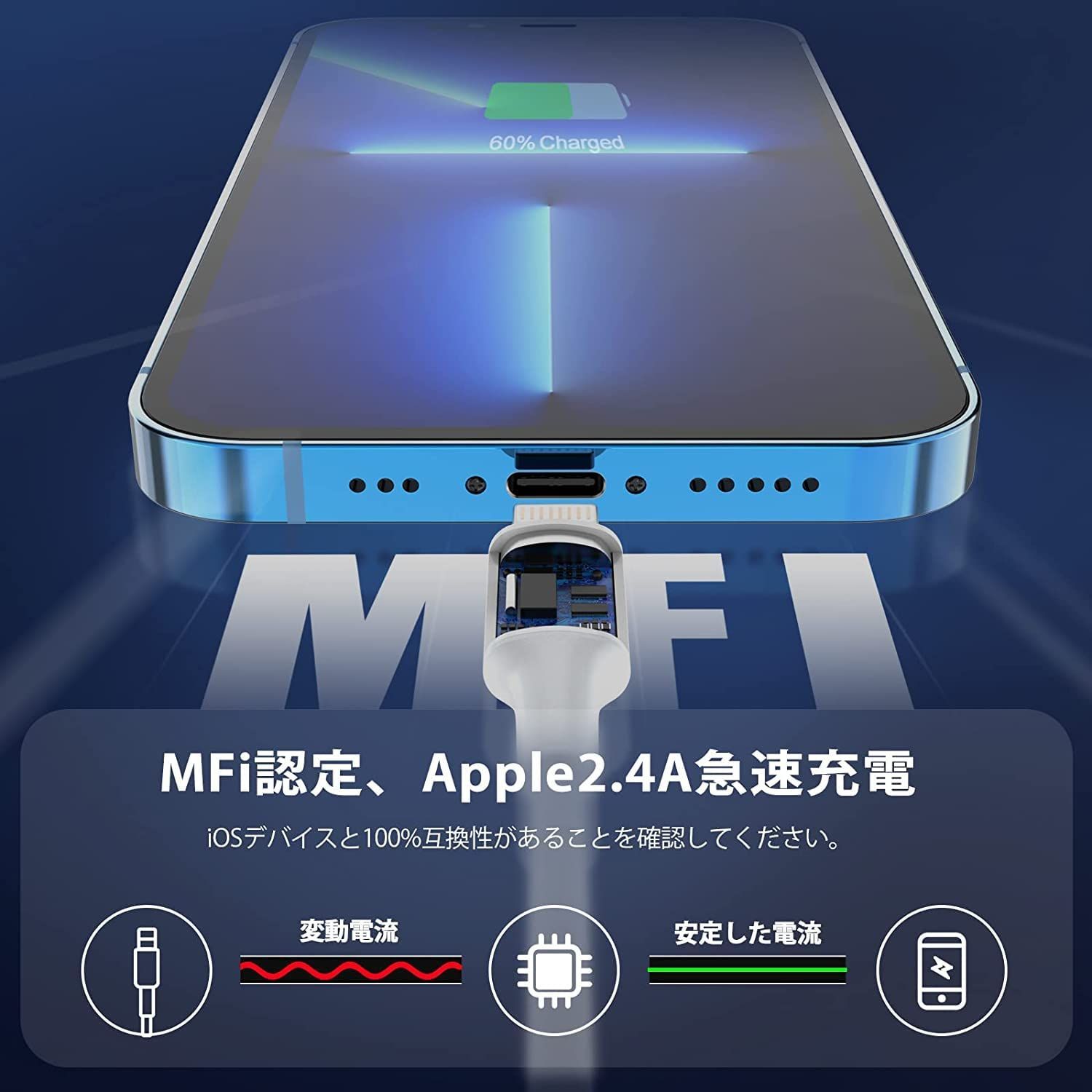 iPhone 12 Pro グラファイト 【正規品】新品充電ケーブル付 iphone 充電ケーブル 3m 3本セット タイプc ケーブル