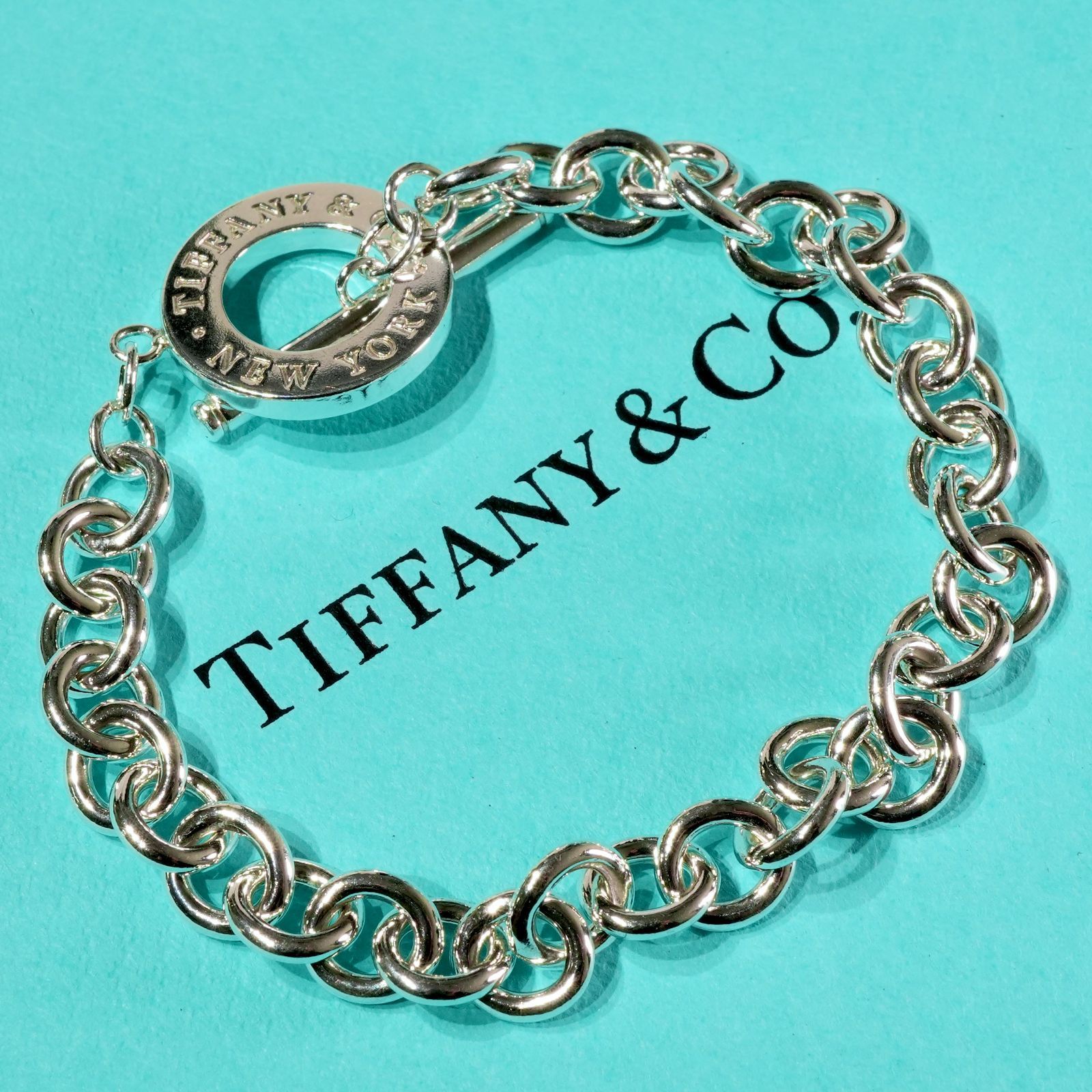 極美品 Tiffany&Co トグル ブレスレット 極美品17cm ティファニー ロゴ トグル ブレスレット/24-5753S