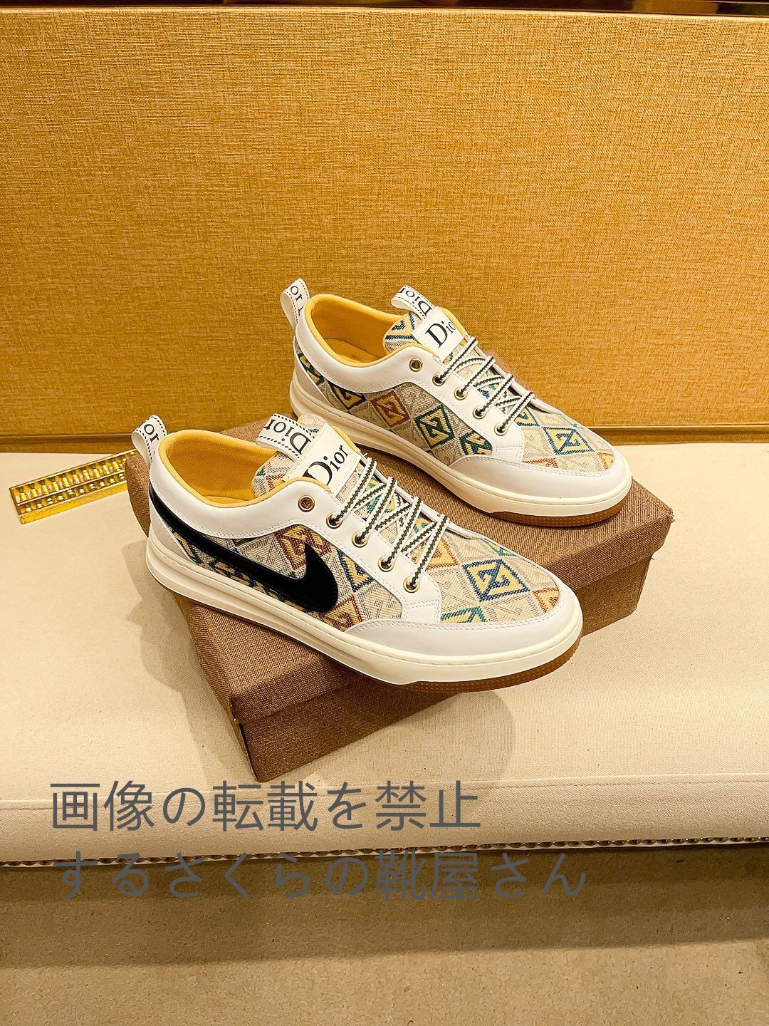 Christian Dior X NIKE連名メンズカジュアルスニーカー--付箱