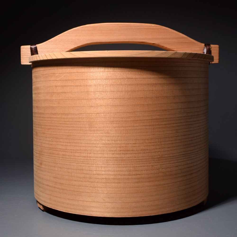 茶道具 水屋道具 桐木地 湯桶 曲げ 割蓋 秋田杉 曲物綴目 木工芸紙箱 WWW_IBETON_RU