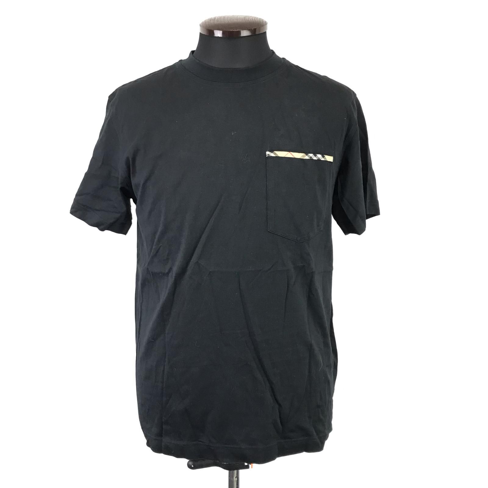 新品】バーバリー　Tシャツ　黒　バーバリーチェック　（4）L-LLサイズ 新品】バーバリー Tシャツ 黒 バーバリーチェック （4）L-LL