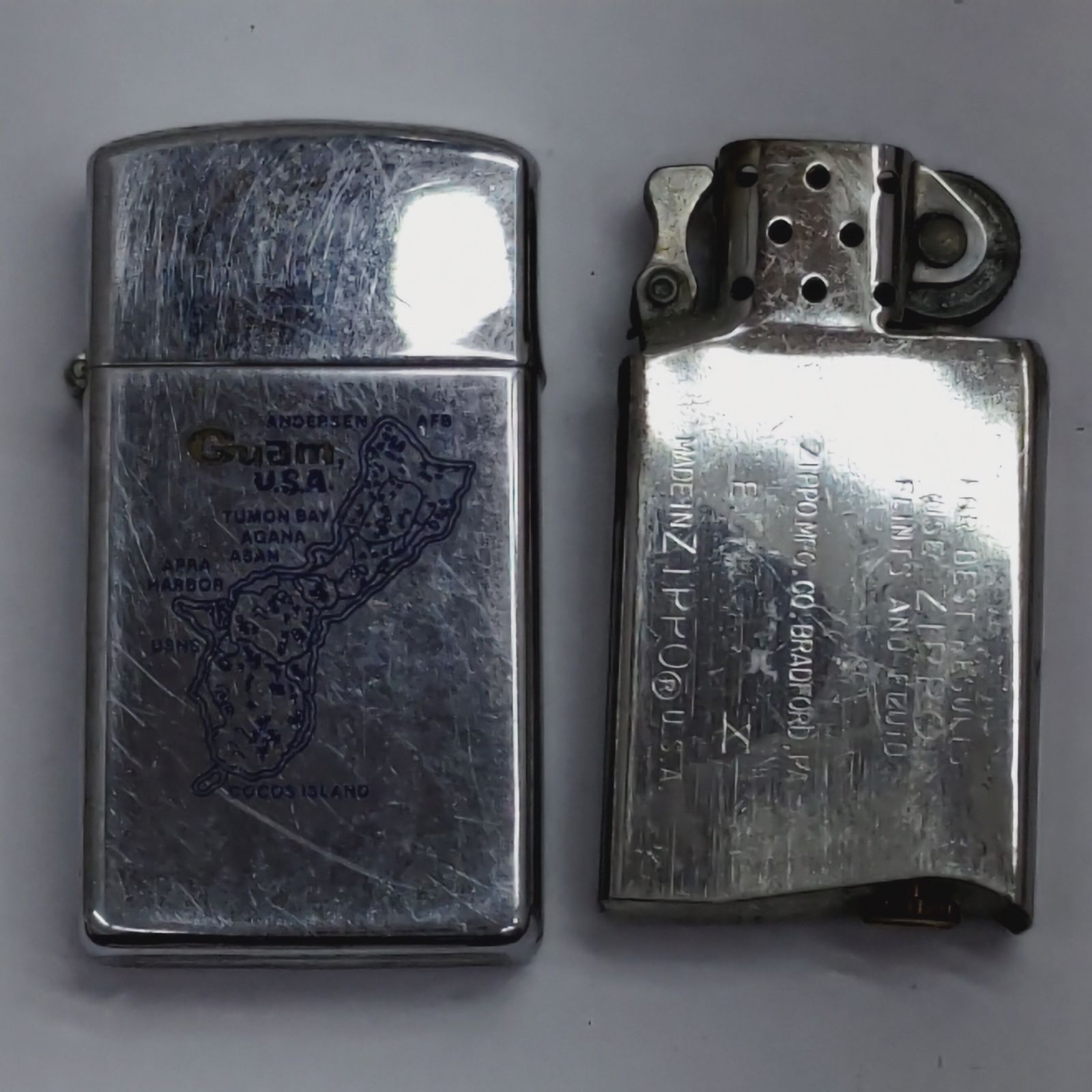 6 S95153 zippo ジッポ ライター Guam グアム USA スリム オイル 