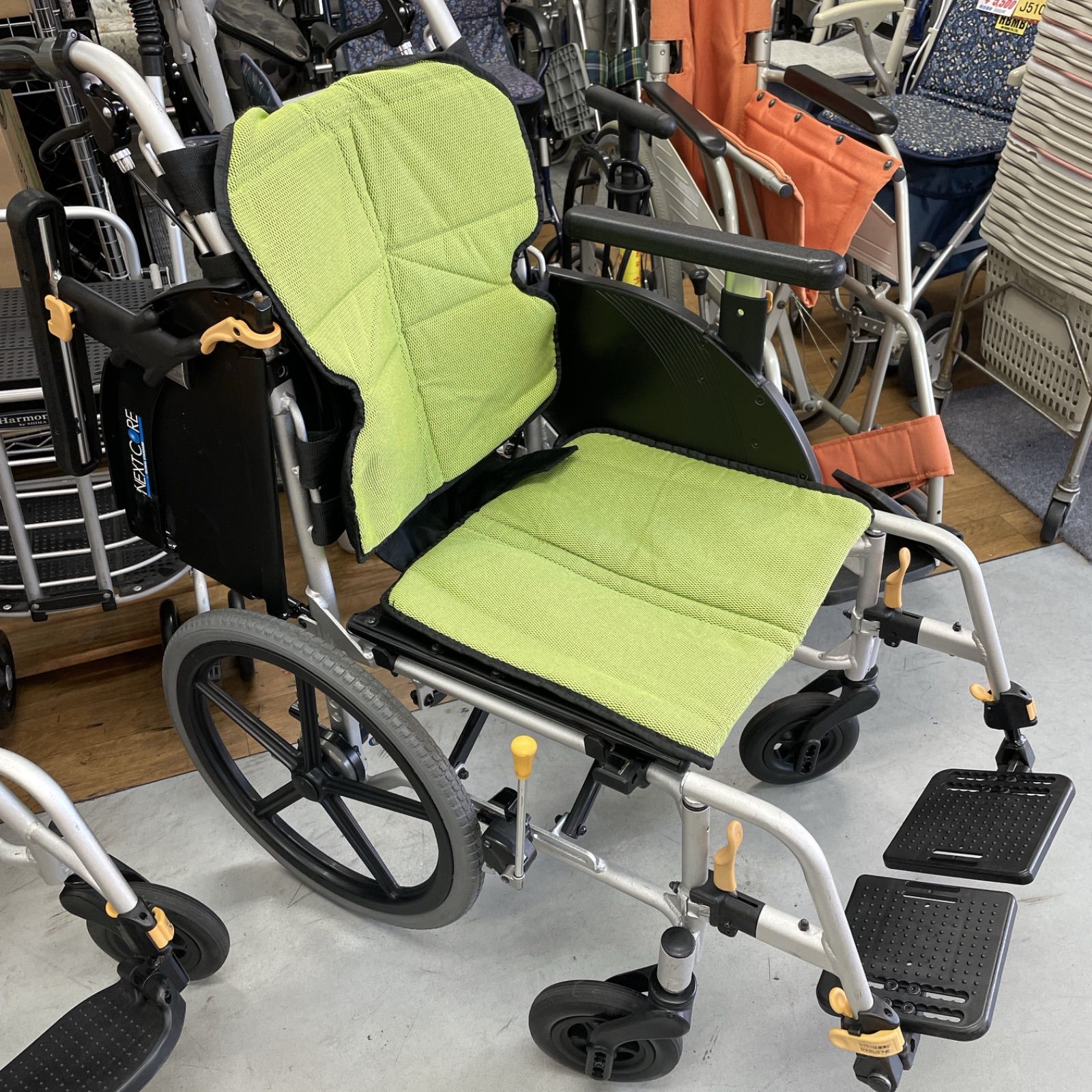 R449 ☀️ MATSUNAGA 車いす（介助型） NEXT-61B グリーン ネクスト