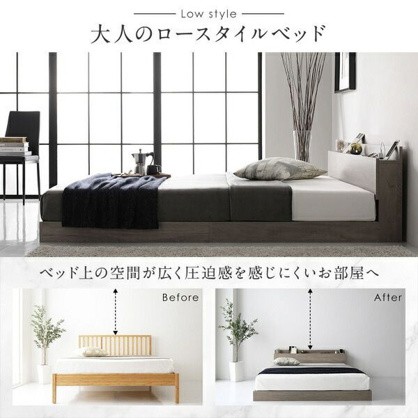 ベッド シングル ボンネルコイルマットレス付き グレージュ 低床 ロータイプ新品ベッド家具一覧