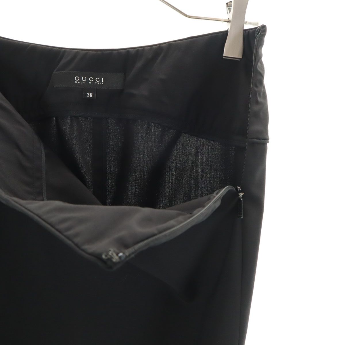 GUCCI グッチ イタリア製 ミディ丈 タイトスカート 38 ブラック