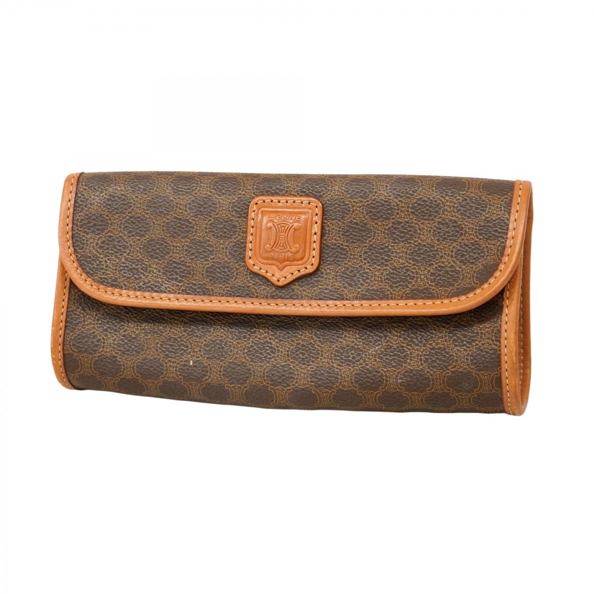 【美品】CELINE ポーチ マカダム　ゴールド金具　セリーヌ CELINE セリーヌ ミニバッグ ポーチ ハンドバッグ マカダム CY