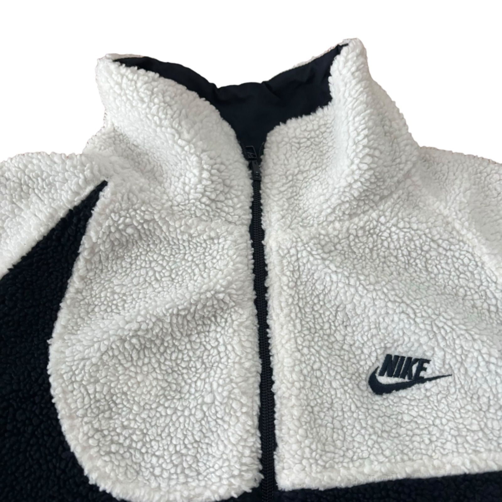 【NIKE】リバーシブル ボアジャケット ビッグスウィッシュ Ꮮサイズ【ナイキ】 新品] NIKE ナイキ ボアジャケット リバーシブル ナイロン