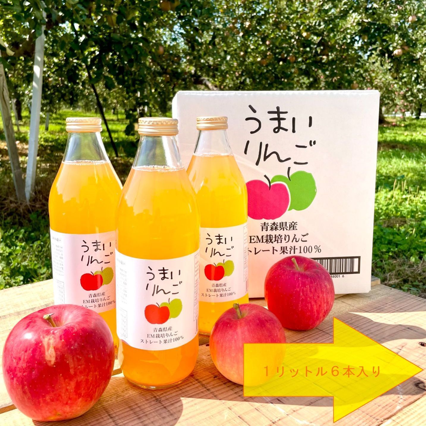 キナリ・ベージュ 青森県産りんごジュース １リットル×６本入り