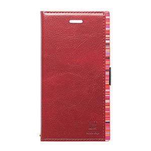 【人気商品】NATURAL design iPhone8/7/6s/6兼用手帳型ケース アクセントボーダー Red iP7-ACB05