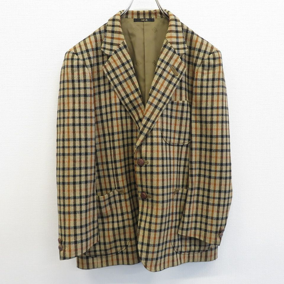 ダックス DAKS ジャケット テーラード チェック ロゴボタン