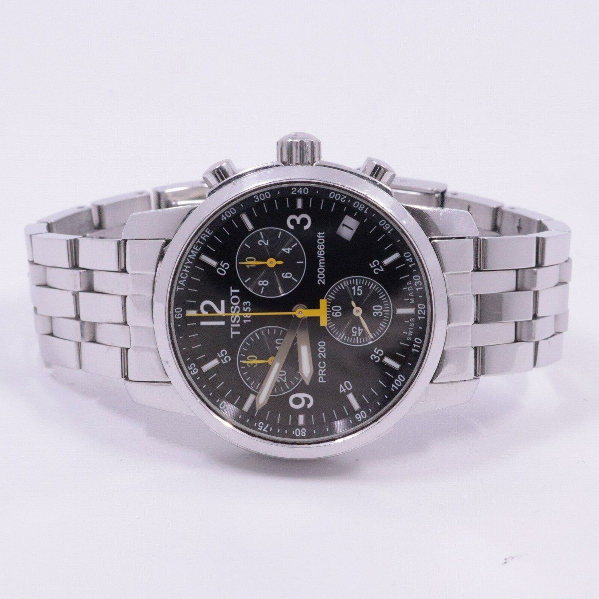 TISSOT ティソ PRC200 クロノグラフ クォーツ メンズ 腕時計 黒文字盤 